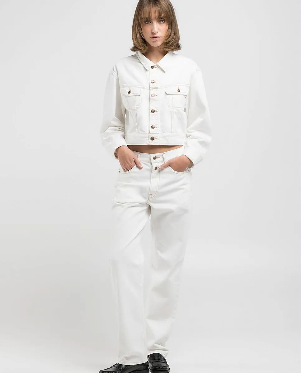 Женская джинсовая куртка на пуговицах Replay, белый 
Женская джинсовая куртка на пуговицах Replay, белый