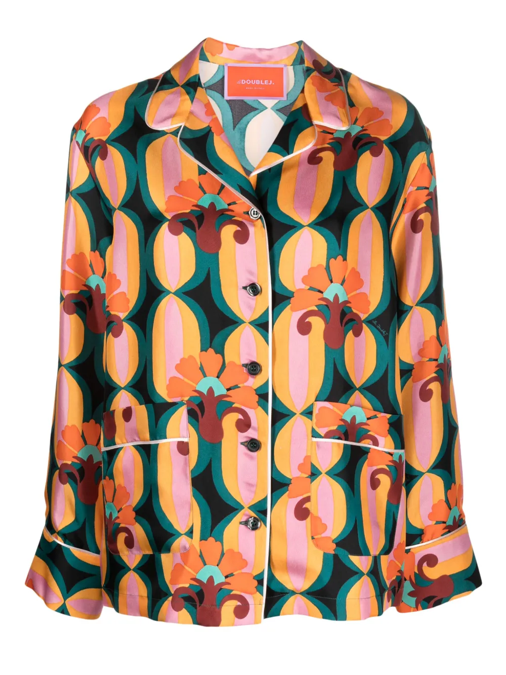 Шелковая рубашка с геометричным принтом La DoubleJ, синий
Шелковая рубашка с геометричным принтом La DoubleJ, синий