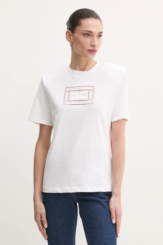 Хлопковая футболка Elisabetta Franchi, белый
Хлопковая футболка Elisabetta Franchi, белый