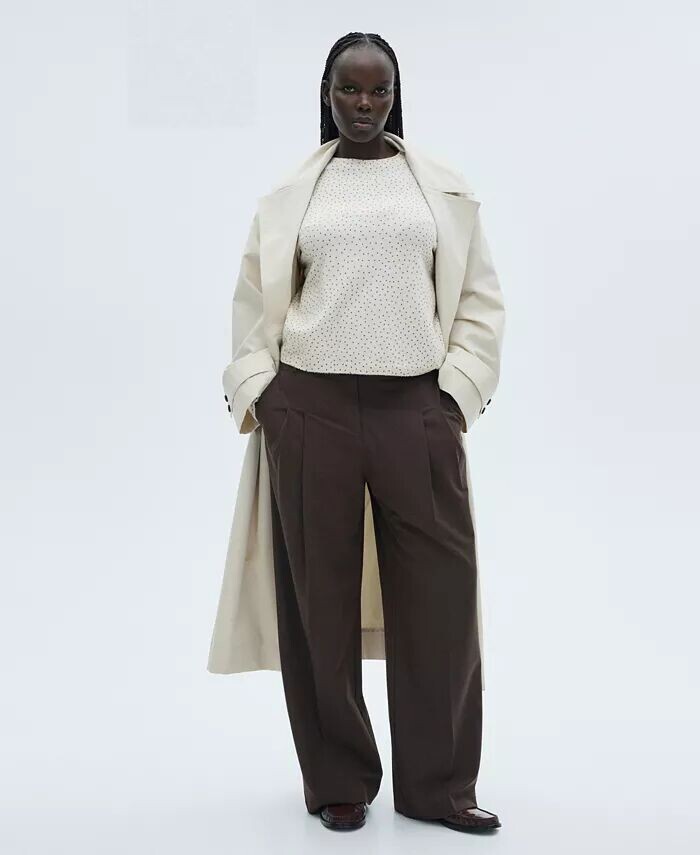 Женский вязаный свитер в горошек MANGO, коричневый/бежевый 
Женский вязаный свитер в горошек MANGO, коричневый/бежевый