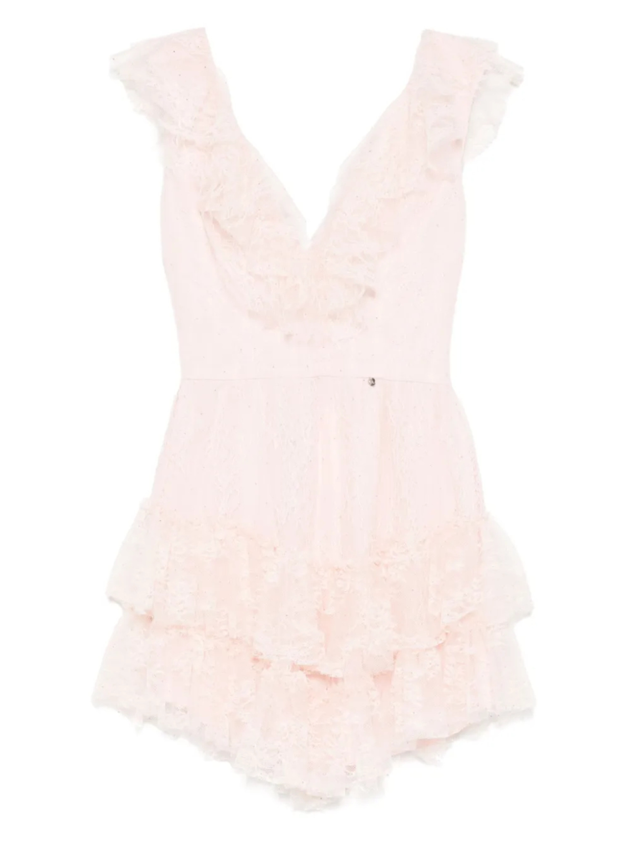 Кружевное мини-платье, украшенное стразами NISSA, розовый 
Кружевное мини-платье, украшенное стразами NISSA, розовый