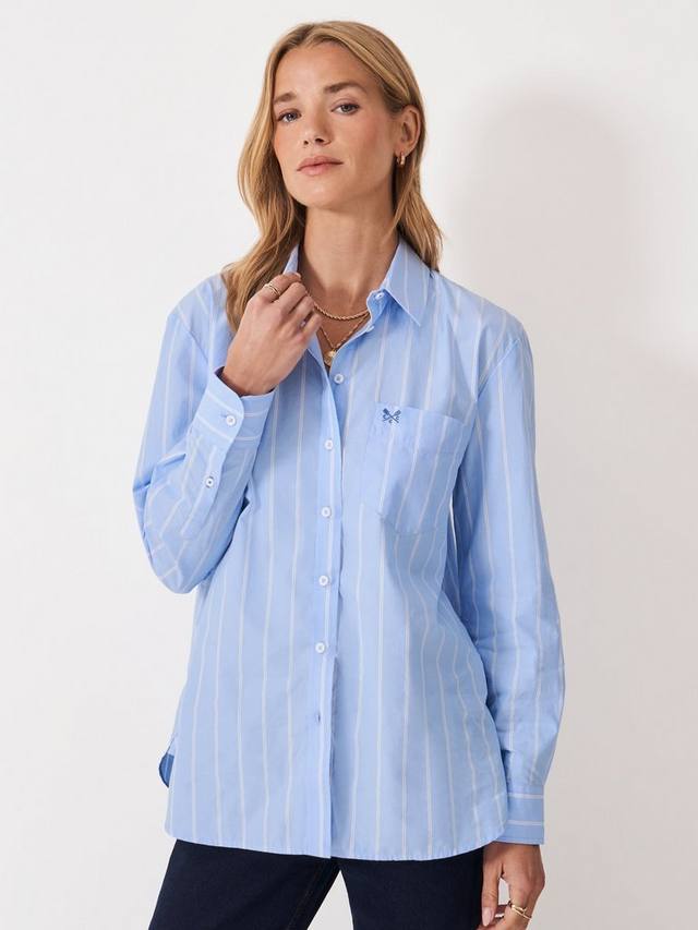 Хлопковая блузка с длинными рукавами и воротником в полоску Crew Clothing, Bright Blue
Хлопковая блузка с длинными рукавами и воротником в полоску Crew Clothing, Bright Blue