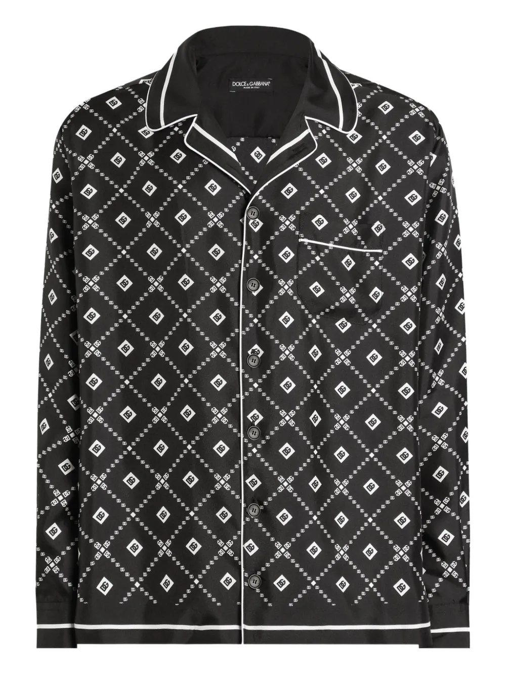 Рубашка с геометричным узором DOLCE & GABBANA, черный 
Рубашка с геометричным узором DOLCE & GABBANA, черный