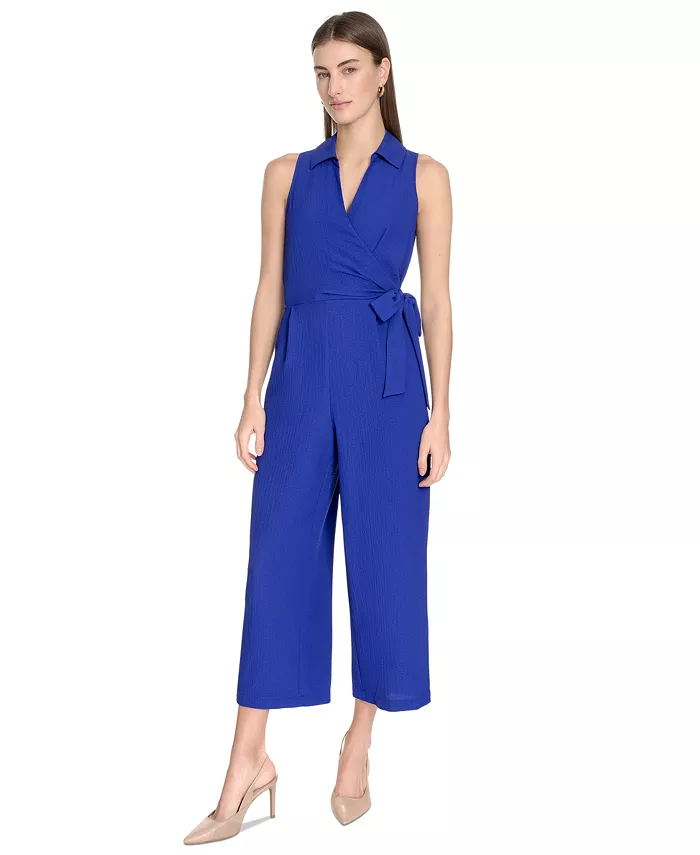 Женский комбинезон без рукавов из шифона с завязками на талии Calvin Klein, синий
Женский комбинезон без рукавов из шифона с завязками на талии Calvin Klein, синий