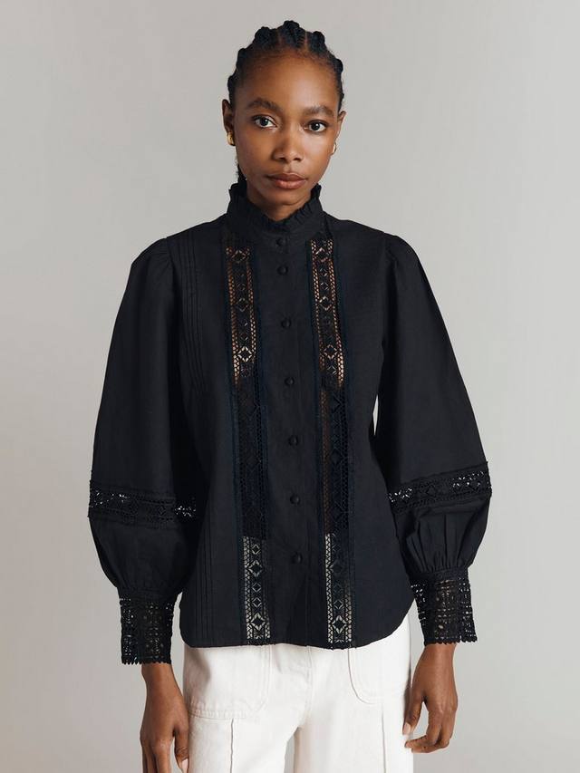 Рубашка с воздушным рукавом с ажурной кружевной вставкой kady Ghost, черный
Рубашка с воздушным рукавом с ажурной кружевной вставкой kady Ghost, черный