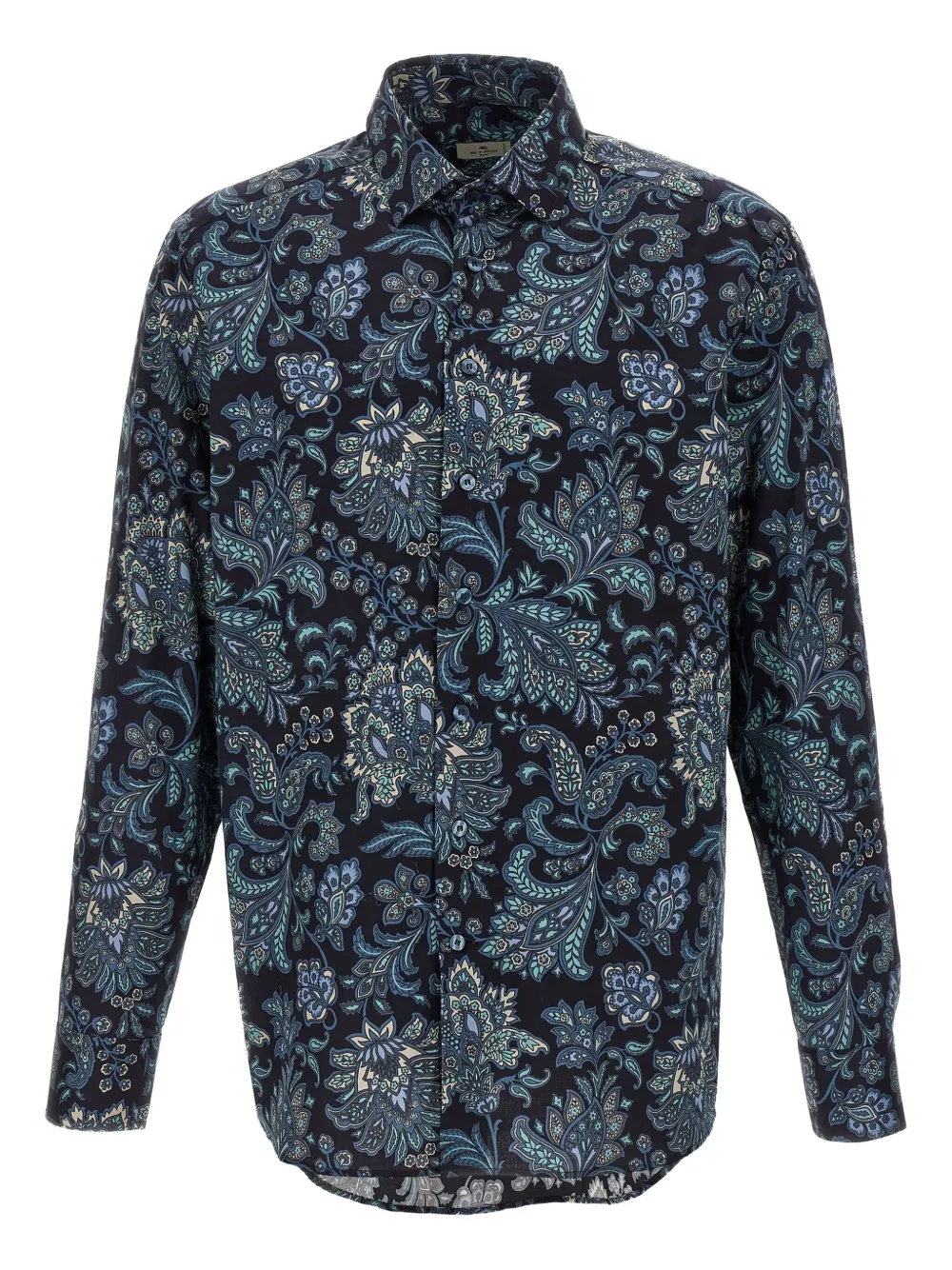 Хлопковая рубашка с цветочным принтом пейсли ETRO, синий
Хлопковая рубашка с цветочным принтом пейсли ETRO, синий