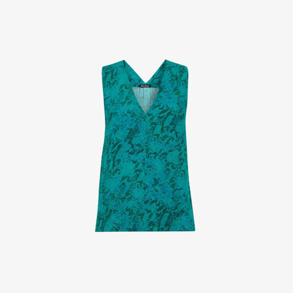 Тканый топ без рукавов со змеиным принтом и V-образным вырезом Whistles, мультиколор
Тканый топ без рукавов со змеиным принтом и V-образным вырезом Whistles, мультиколор