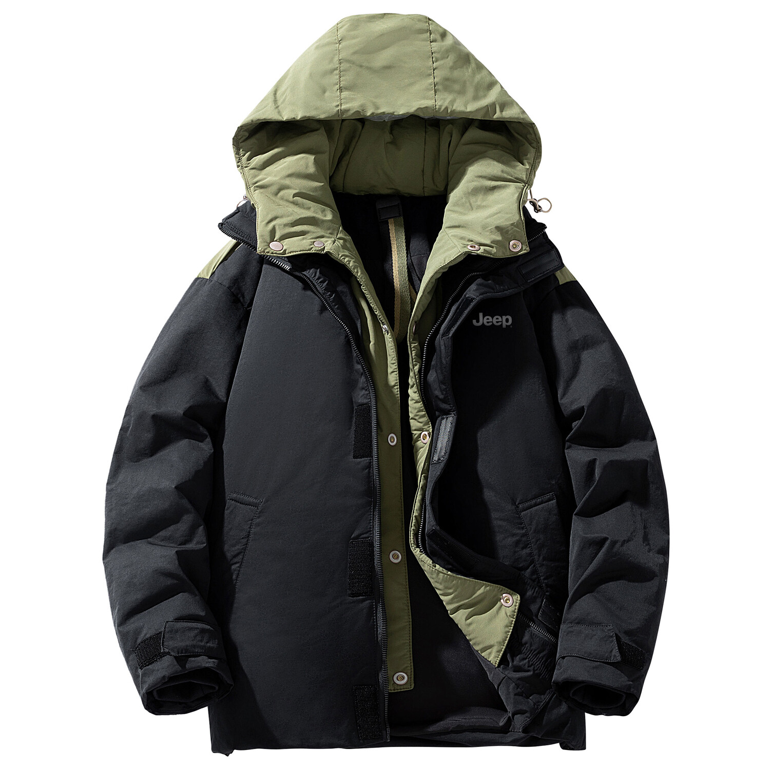 Пуховик унисекс Jeep, черный 
Пуховик унисекс Jeep, черный