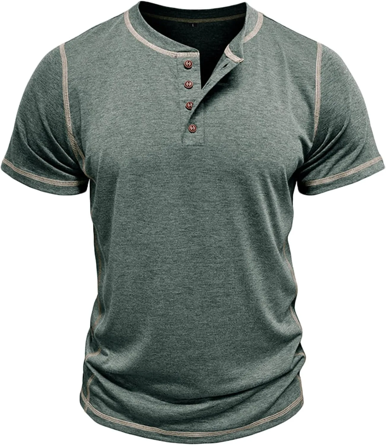 Мужская футболка хенли с коротким рукавом, V-образным вырезом и пуговицами
Мужская футболка хенли с коротким рукавом, V-образным вырезом и пуговицами