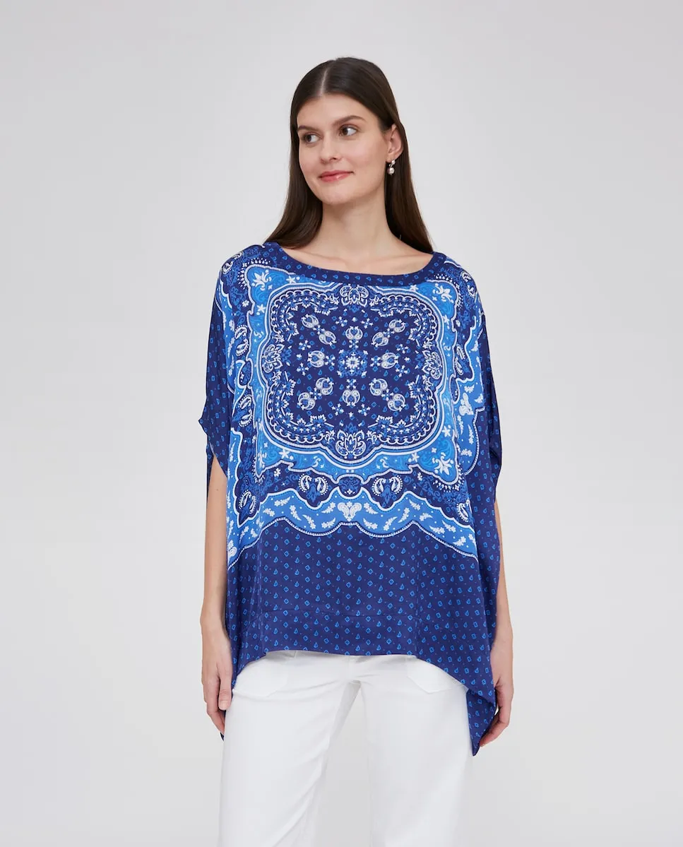 Женский пончо с принтом October, синий
Женский пончо с принтом October, синий