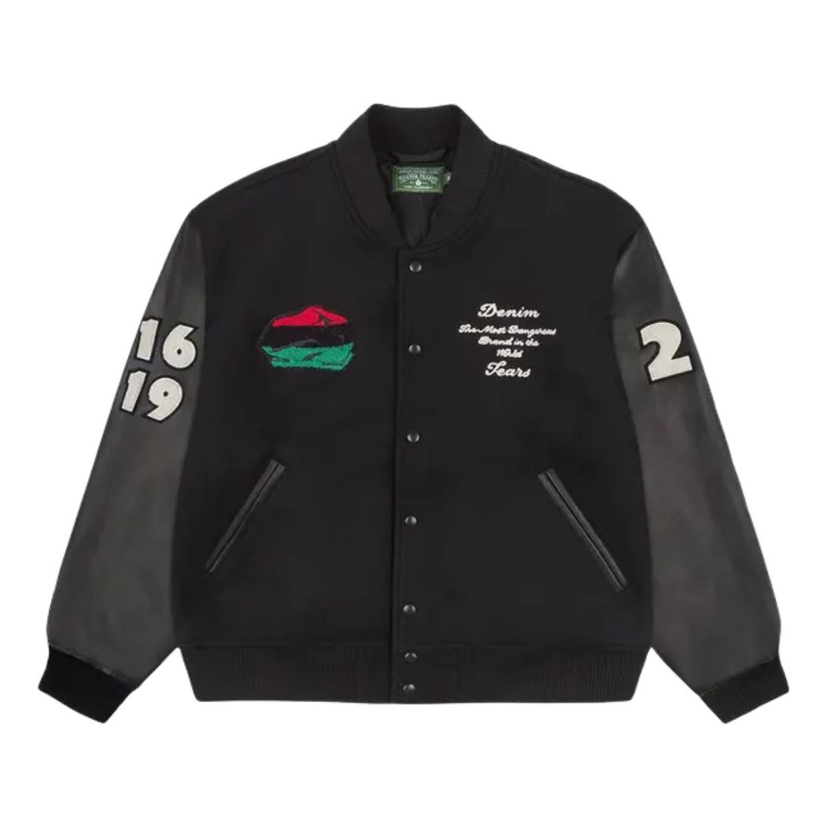 Куртка Denim Tears Peace Wreath Varsity Jacket, черная
Куртка Denim Tears Peace Wreath Varsity Jacket, черная