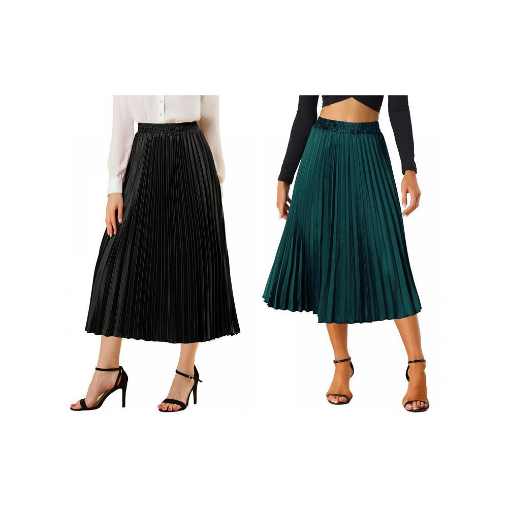 2 упаковки женских блестящих плиссированных миди-юбок металлик с эластичной резинкой на талии ALLEGRA K, цвет Black And Greens
2 упаковки женских блестящих плиссированных миди-юбок металлик с эластичной резинкой на талии ALLEGRA K, цвет Black And Greens