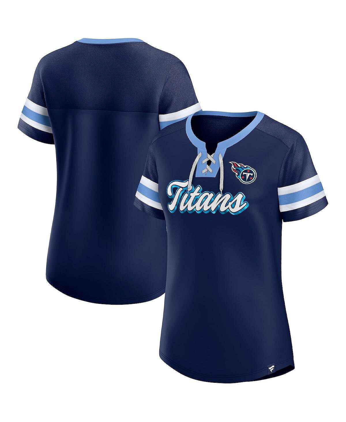 Женская темно-синяя футболка с логотипом Tennessee Titans Original State на шнуровке Fanatics, темно-синий
Женская темно-синяя футболка с логотипом Tennessee Titans Original State на шнуровке Fanatics, темно-синий