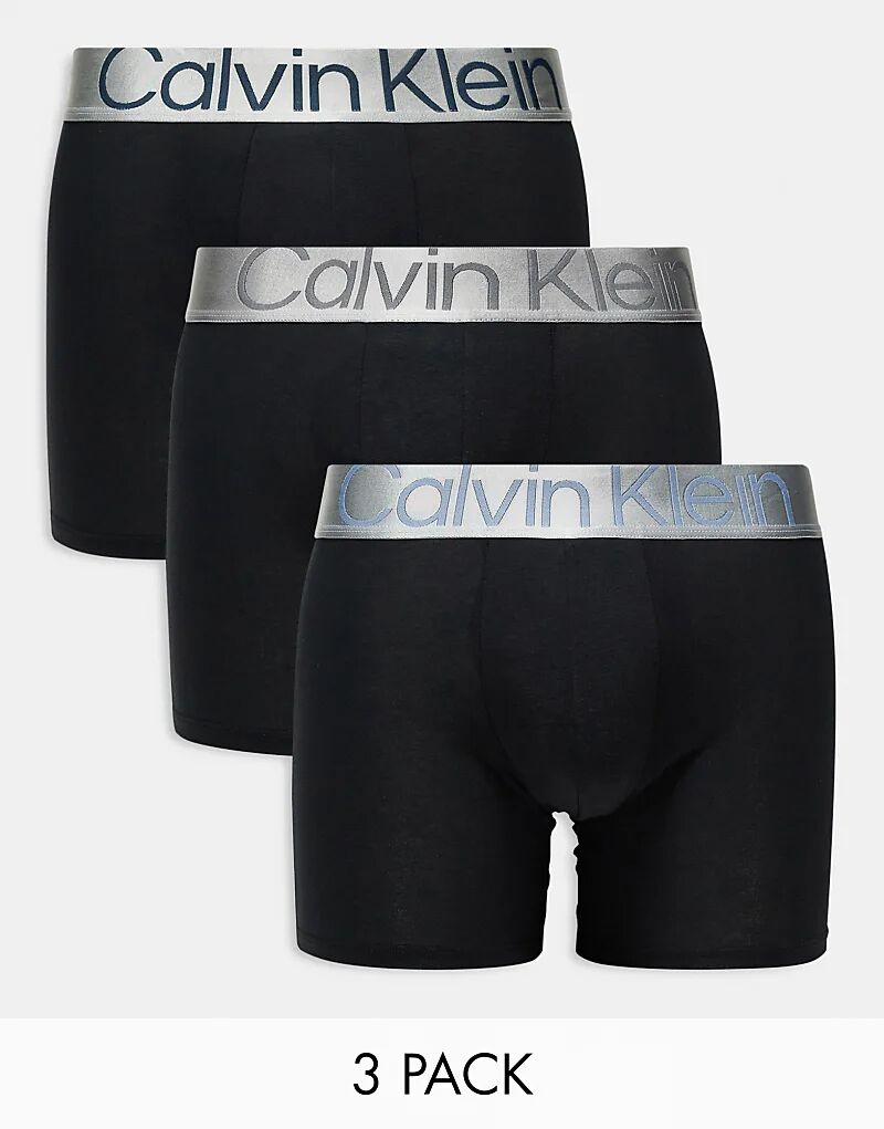Calvin Klein– Steel – Комплект из 3 пар боксеров черного цвета с цветным логотипом на поясе
Calvin Klein– Steel – Комплект из 3 пар боксеров черного цвета с цветным логотипом на поясе