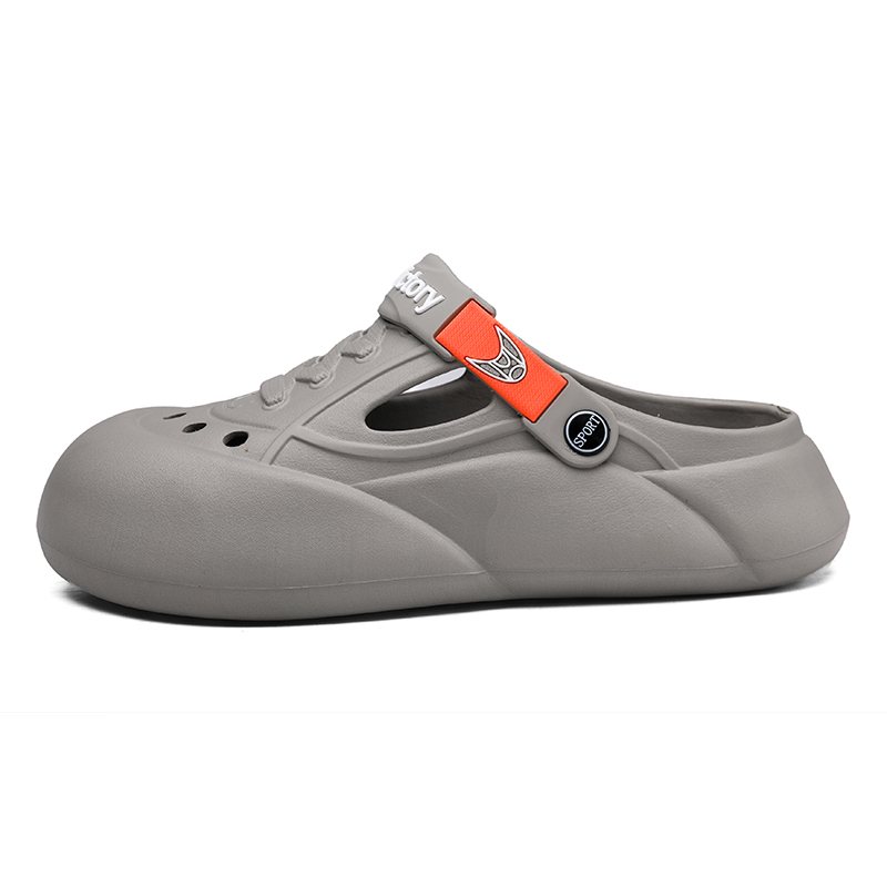 LONGYING Серые мужские тапочки с закрытым носком из устойчивой к истиранию ЭВА, цвет Gray 
LONGYING Серые мужские тапочки с закрытым носком из устойчивой к истиранию ЭВА, цвет Gray