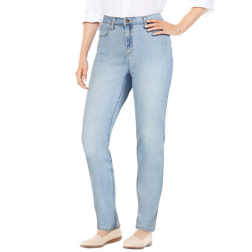 Женщина в женских джинсах прямого кроя размера плюс Petite Comfort Curve Woman Within, цвет Light Wash
Женщина в женских джинсах прямого кроя размера плюс Petite Comfort Curve Woman Within, цвет Light Wash