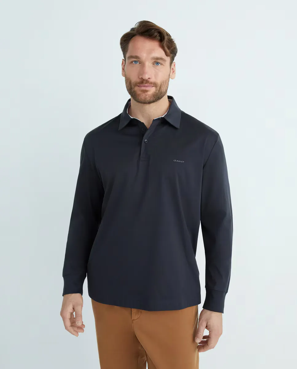 Мужская рубашка-поло прямого кроя с длинными рукавами Gant, черный
Мужская рубашка-поло прямого кроя с длинными рукавами Gant, черный