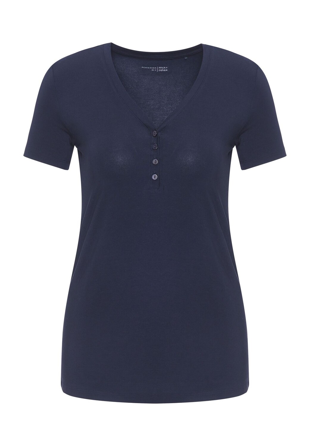Рубашка для сна, одинарный трикотаж, V-образный вырез, планка на пуговицах, женская SCHIESSER, синий
Рубашка для сна, одинарный трикотаж, V-образный вырез, планка на пуговицах, женская SCHIESSER, синий