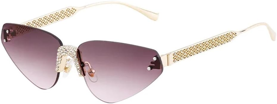 Солнцезащитные очки UV400 с защитой от УФ-излучения - без оправы, в стиле "кошачий глаз", с панковскими заклепками, для женщин и мужчин, для бега и активного отдыха generic, Gold Gray Pink
Солнцезащитные очки UV400 с защитой от УФ-излучения - без оправы, в стиле "кошачий глаз", с панковскими заклепками, для женщин и мужчин, для бега и активного отдыха generic, Gold Gray Pink