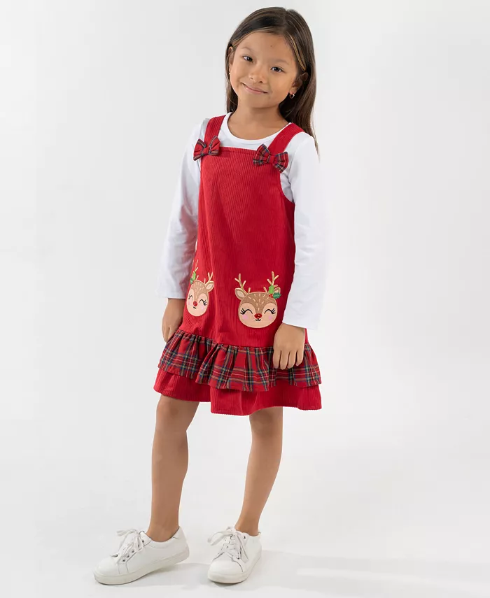 Детский комплект для девочек 2T-6X: топ с длинными рукавами и сарафан в клетку Rare Editions, красный
Детский комплект для девочек 2T-6X: топ с длинными рукавами и сарафан в клетку Rare Editions, красный