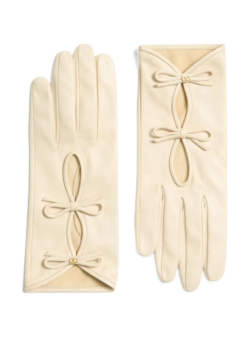 Кожаные перчатки с бантами Valentino Garavani, бежевый
Кожаные перчатки с бантами Valentino Garavani, бежевый