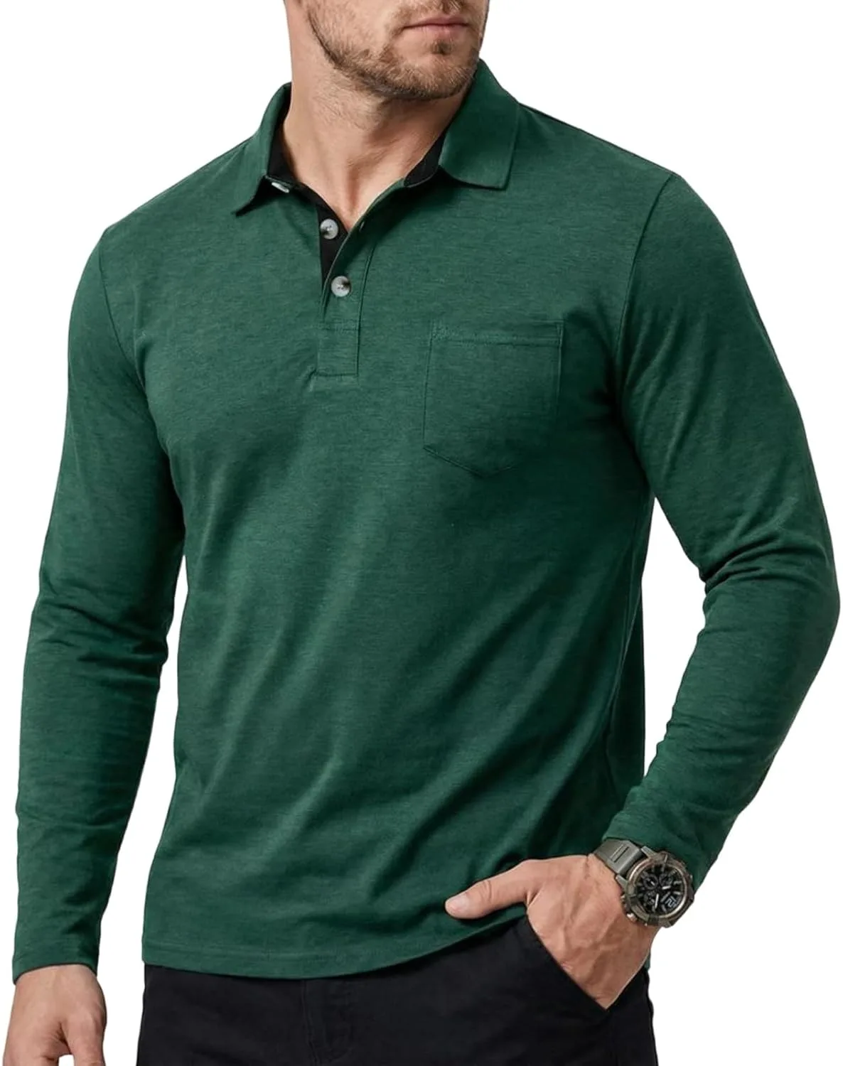 Мужская классическая поло с длинным рукавом lopmou
Мужская классическая поло с длинным рукавом lopmou