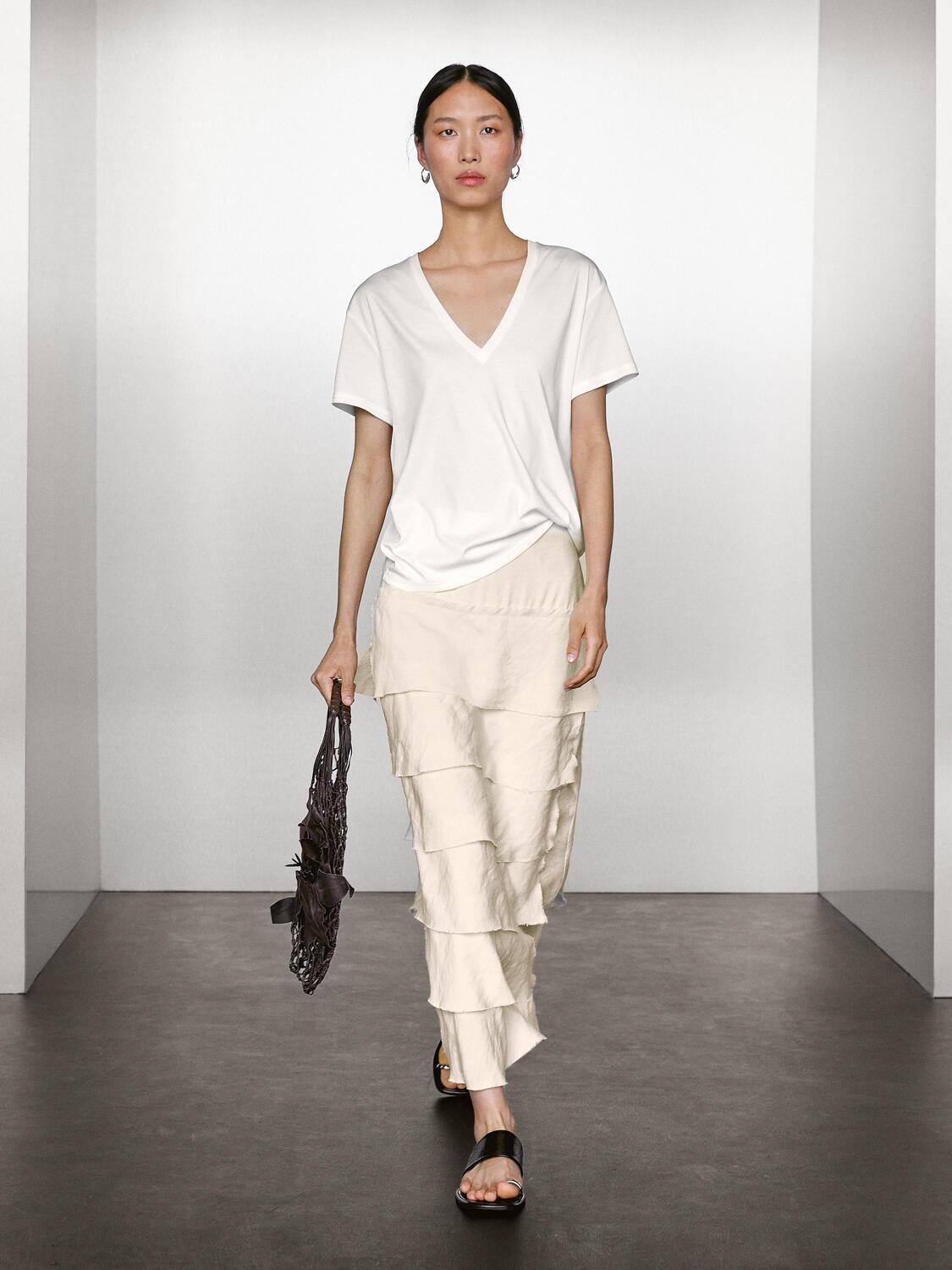 Футболка с V-образным вырезом Massimo Dutti, белый
Футболка с V-образным вырезом Massimo Dutti, белый