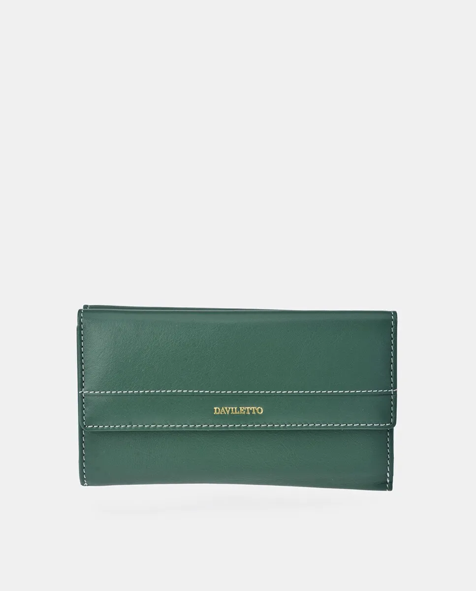 Большой кожаный кошелек с клапаном Daviletto, зеленый
Большой кожаный кошелек с клапаном Daviletto, зеленый