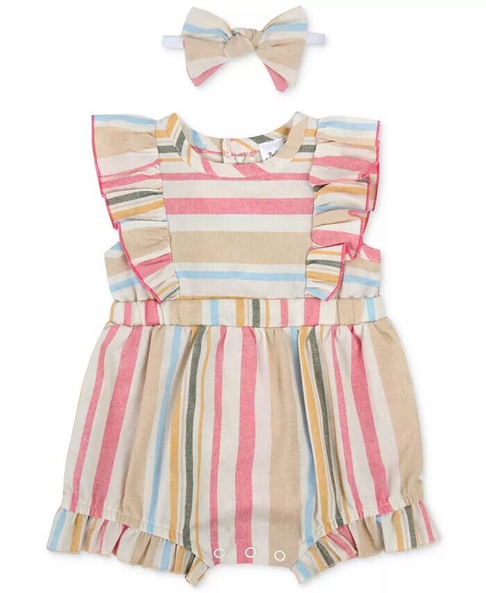 Полосатый комбинезон для маленьких девочек и повязка на голову, комплект из 2 предметов Baby Essentials, мультиколор
Полосатый комбинезон для маленьких девочек и повязка на голову, комплект из 2 предметов Baby Essentials, мультиколор