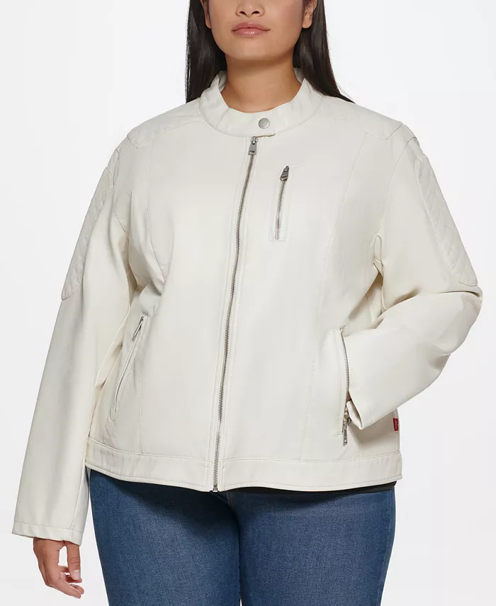 Женская куртка в стиле мотокросс из искусственной кожи больших размеров Levi's, слоновая кость/кремовый
Женская куртка в стиле мотокросс из искусственной кожи больших размеров Levi's, слоновая кость/кремовый