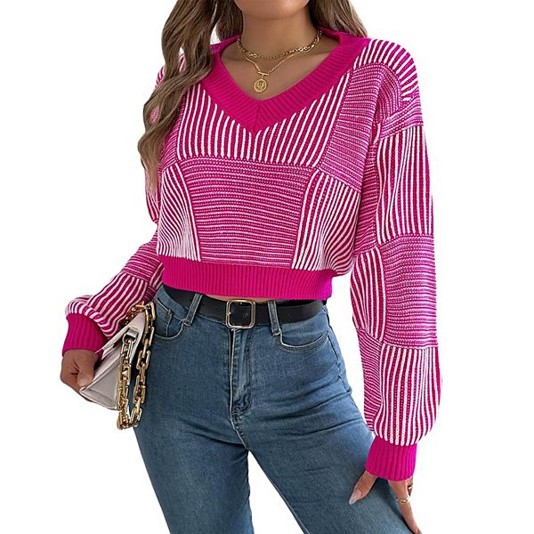 Женский полосатый свитер с буфами на рукавах, укороченный пуловер на резинке Clearflower, Red
Женский полосатый свитер с буфами на рукавах, укороченный пуловер на резинке Clearflower, Red