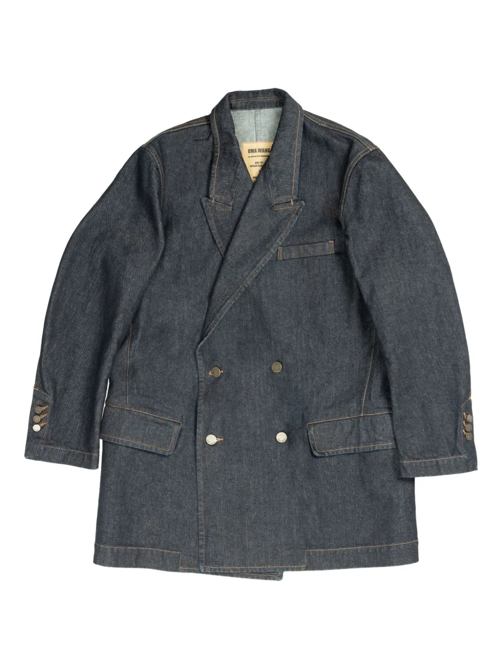 Двубортная джинсовая куртка Kort Uma Wang, синий 
Двубортная джинсовая куртка Kort Uma Wang, синий