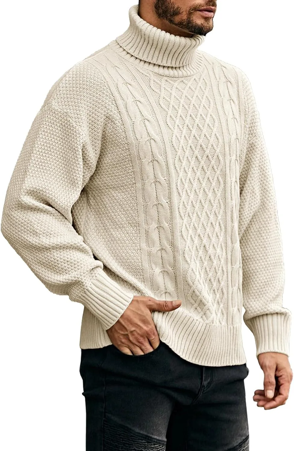 Runcati мужской водолазка с косой вязкой, приталенный пуловер, длинный рукав, утепленный
Runcati мужской водолазка с косой вязкой, приталенный пуловер, длинный рукав, утепленный