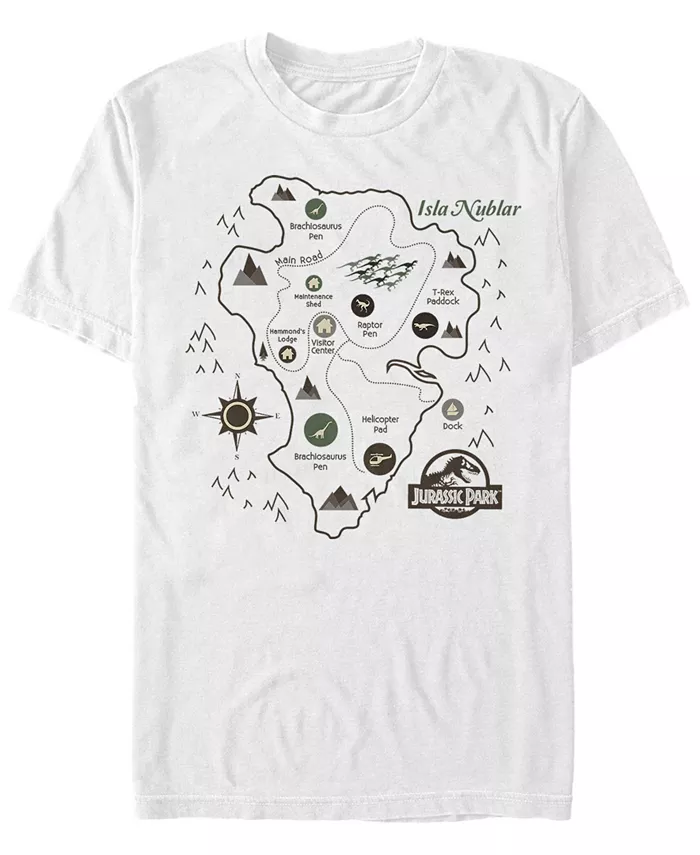 Футболка с коротким рукавом для мужчин Jurassic Park с картой острова Нублар Fifth Sun, белый
Футболка с коротким рукавом для мужчин Jurassic Park с картой острова Нублар Fifth Sun, белый