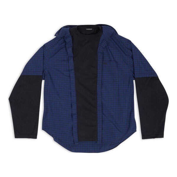 Рубашка bb icon trompe l'oeil shirt 'navy black' Balenciaga, синий 
Рубашка bb icon trompe l'oeil shirt 'navy black' Balenciaga, синий