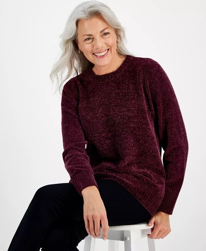 Миниатюрный свитер из синели с круглым вырезом Style & Co, красный
Миниатюрный свитер из синели с круглым вырезом Style & Co, красный