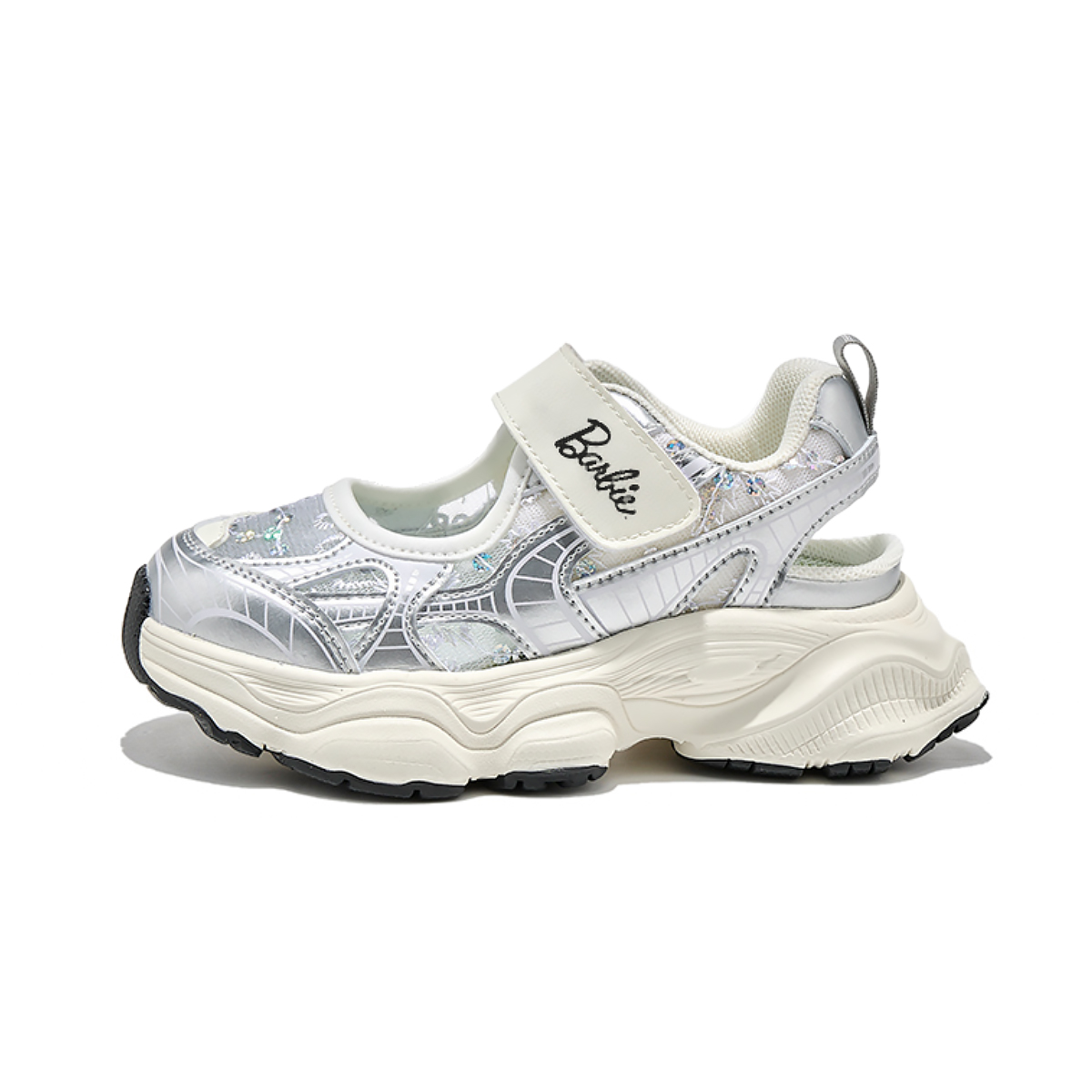 Износостойкие дышащие низкие детские кроссовки для повседневной жизни Barbie, серебряный/экрю 
Износостойкие дышащие низкие детские кроссовки для повседневной жизни Barbie, серебряный/экрю