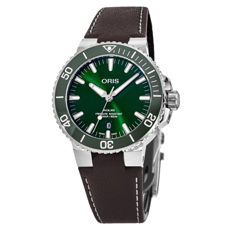 Мужские часы Oris Aquis Date с зеленым циферблатом и коричневым кожаным ремешком 01 733 7732 4157-07 5 21 10FC
Мужские часы Oris Aquis Date с зеленым циферблатом и коричневым кожаным ремешком 01 733 7732 4157-07 5 21 10FC