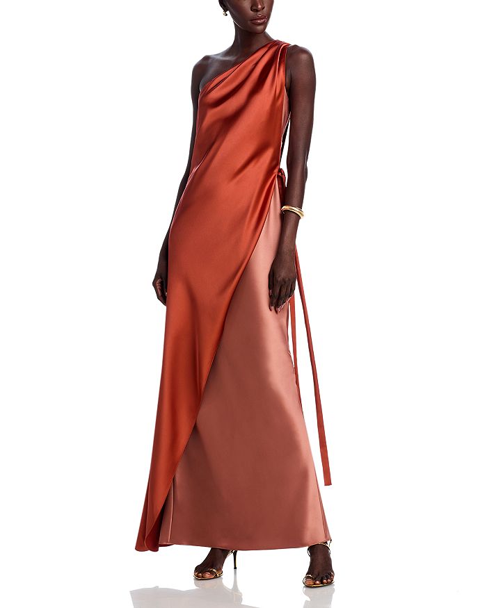 Многослойное асимметричное платье Amsale, оранжевый 
Многослойное асимметричное платье Amsale, оранжевый