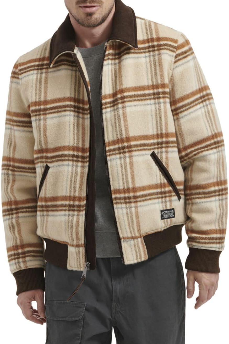 Мужская куртка-бомбер Levi's Men's Mixed Media Western Plaid, Cream Plaid
Мужская куртка-бомбер Levi's Men's Mixed Media Western Plaid, Cream Plaid
