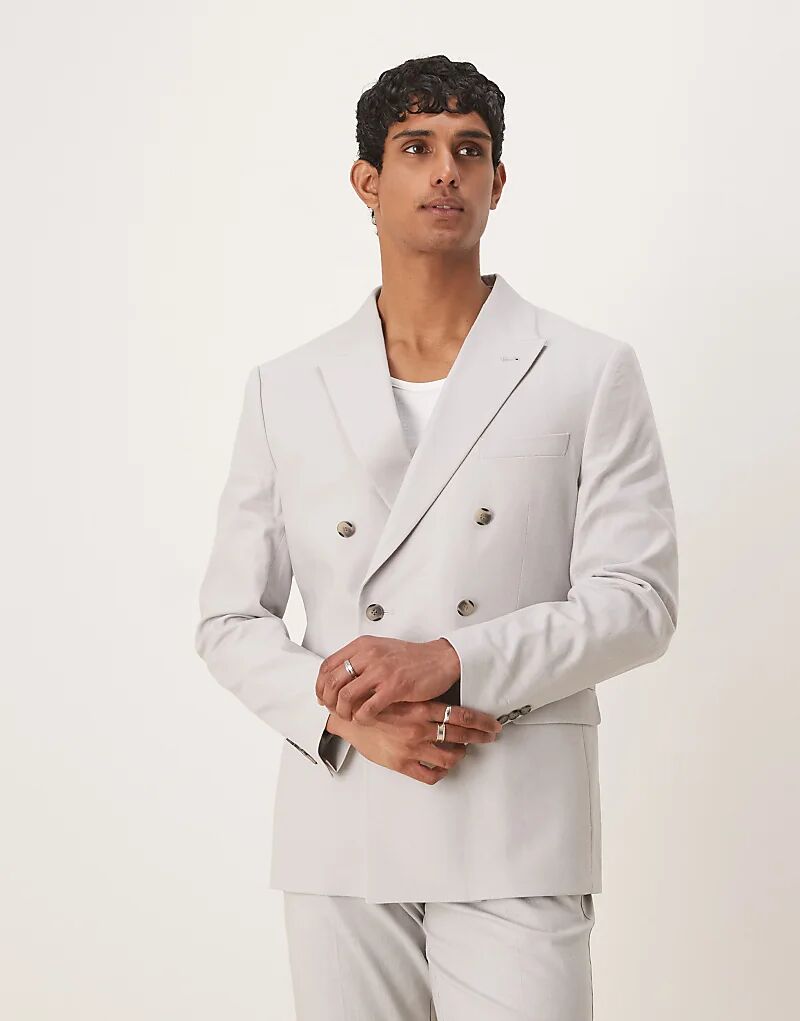 Двубортный пиджак ASOS DESIGN из льняной смеси, классический, цвета гальки
Двубортный пиджак ASOS DESIGN из льняной смеси, классический, цвета гальки