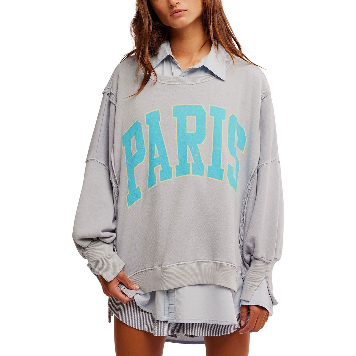 Графитовый свитшот Camden Free People, цвет stone combo - paris
Графитовый свитшот Camden Free People, цвет stone combo - paris