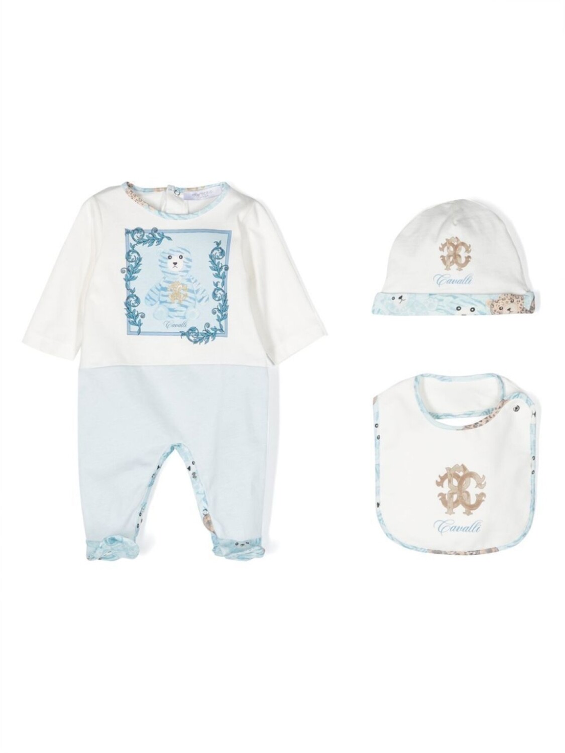 Комплект из комбинезона, шапки и нагрудника с принтом Roberto Cavalli Junior, белый
Комплект из комбинезона, шапки и нагрудника с принтом Roberto Cavalli Junior, белый