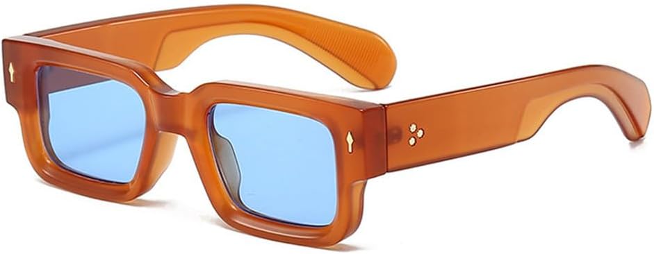 Квадратные солнцезащитные очки для женщин в винтажном стиле с заклепками, модные прозрачные линзы с градиентом цвета океана, защита от УФ-излучения UV400, мужские солнцезащитные очки в стиле панк WNCKSQ, Tea Blue
Квадратные солнцезащитные очки для женщин в винтажном стиле с заклепками, модные прозрачные линзы с градиентом цвета океана, защита от УФ-излучения UV400, мужские солнцезащитные очки в стиле панк WNCKSQ, Tea Blue