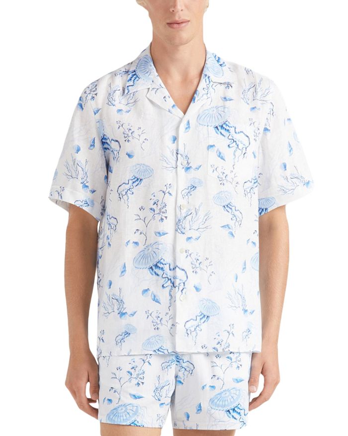 Льняная рубашка в стиле кэмп с пуговицами "Medusa & Shells" Vilebrequin, синий
Льняная рубашка в стиле кэмп с пуговицами "Medusa & Shells" Vilebrequin, синий