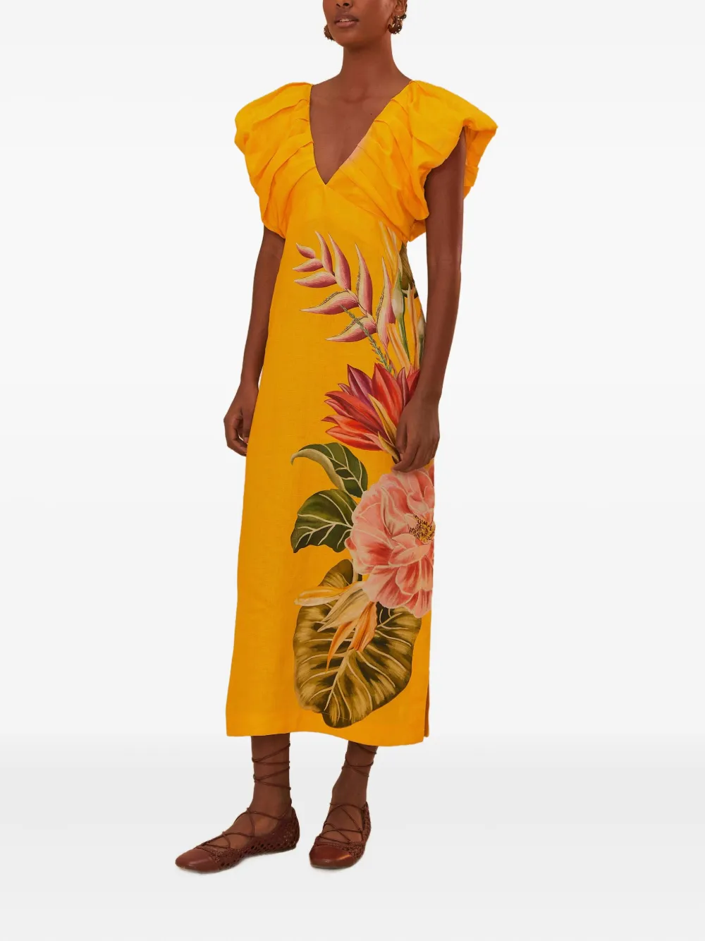 Платье миди с цветочным принтом FARM Rio, оранжевый
Платье миди с цветочным принтом FARM Rio, оранжевый