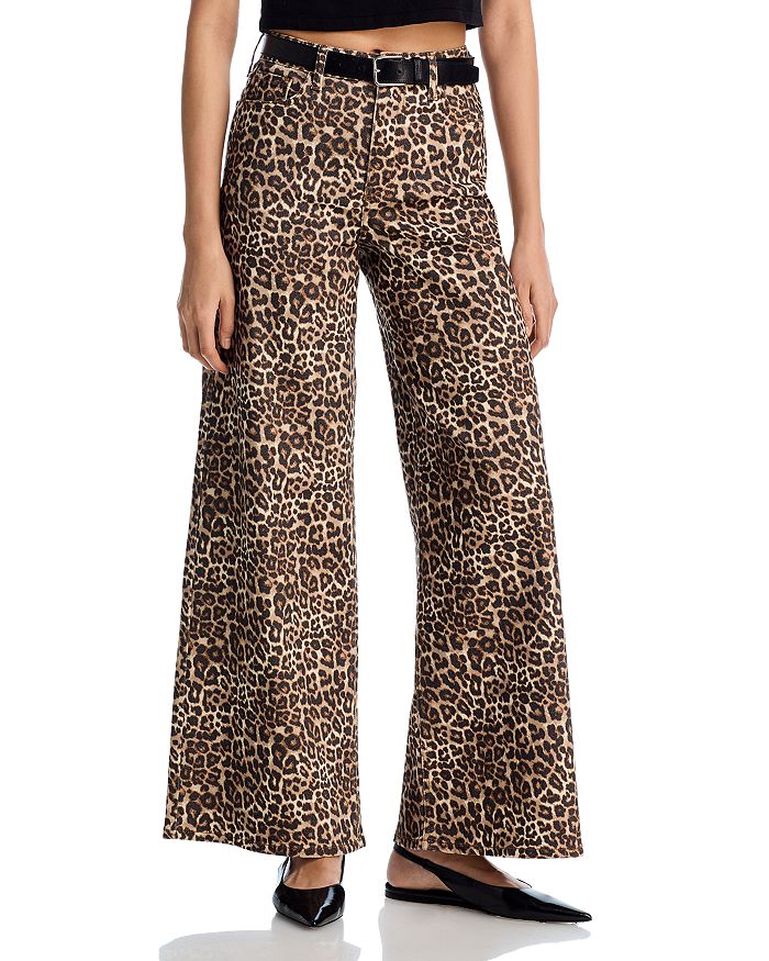 Джинсы с высокой посадкой и широкими штанинами "Leopard" - эксклюзив AQUA, мультиколор 
Джинсы с высокой посадкой и широкими штанинами "Leopard" - эксклюзив AQUA, мультиколор