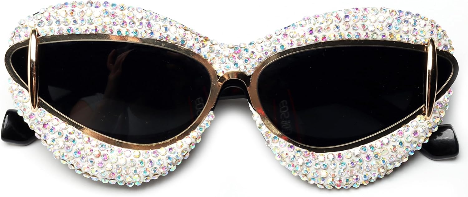 Женские модные солнцезащитные очки «кошачий глаз» большого размера с бриллиантами, стразами и оправой, украшенной драгоценными камнями, для костюмированной вечеринки bullabulling, Black/Ab Diamond
Женские модные солнцезащитные очки «кошачий глаз» большого размера с бриллиантами, стразами и оправой, украшенной драгоценными камнями, для костюмированной вечеринки bullabulling, Black/Ab Diamond