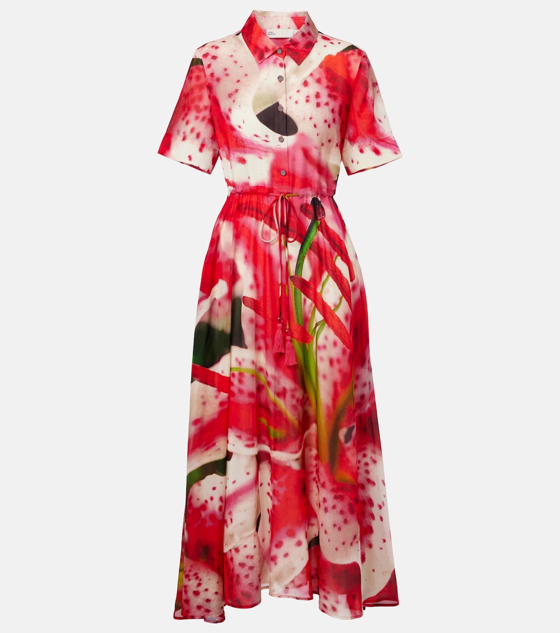 Печатное платье-рубашка из шелка и хлопка Tory Burch, розовый
Печатное платье-рубашка из шелка и хлопка Tory Burch, розовый