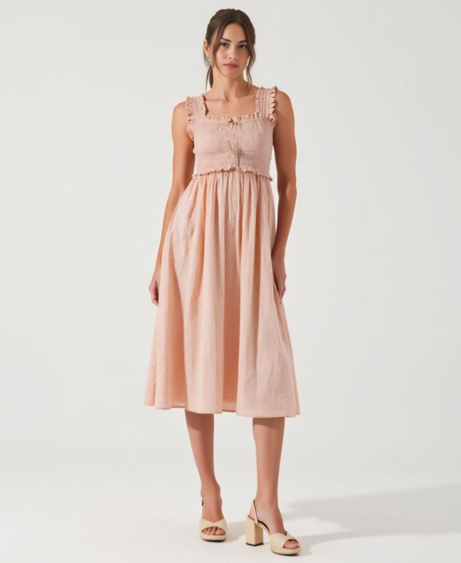 Женское миди-платье с присборенной отделкой, оборками, бретелями и пуговицами спереди Modenaire, Pink
Женское миди-платье с присборенной отделкой, оборками, бретелями и пуговицами спереди Modenaire, Pink